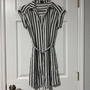 Express short sleeve button down dress